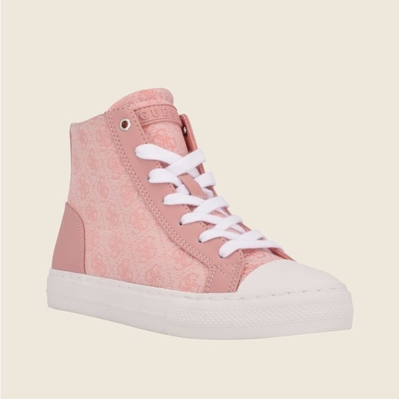 New GUESS Power Logo High-Top Sneakers SZ 6.5 - Picture 1 of 7